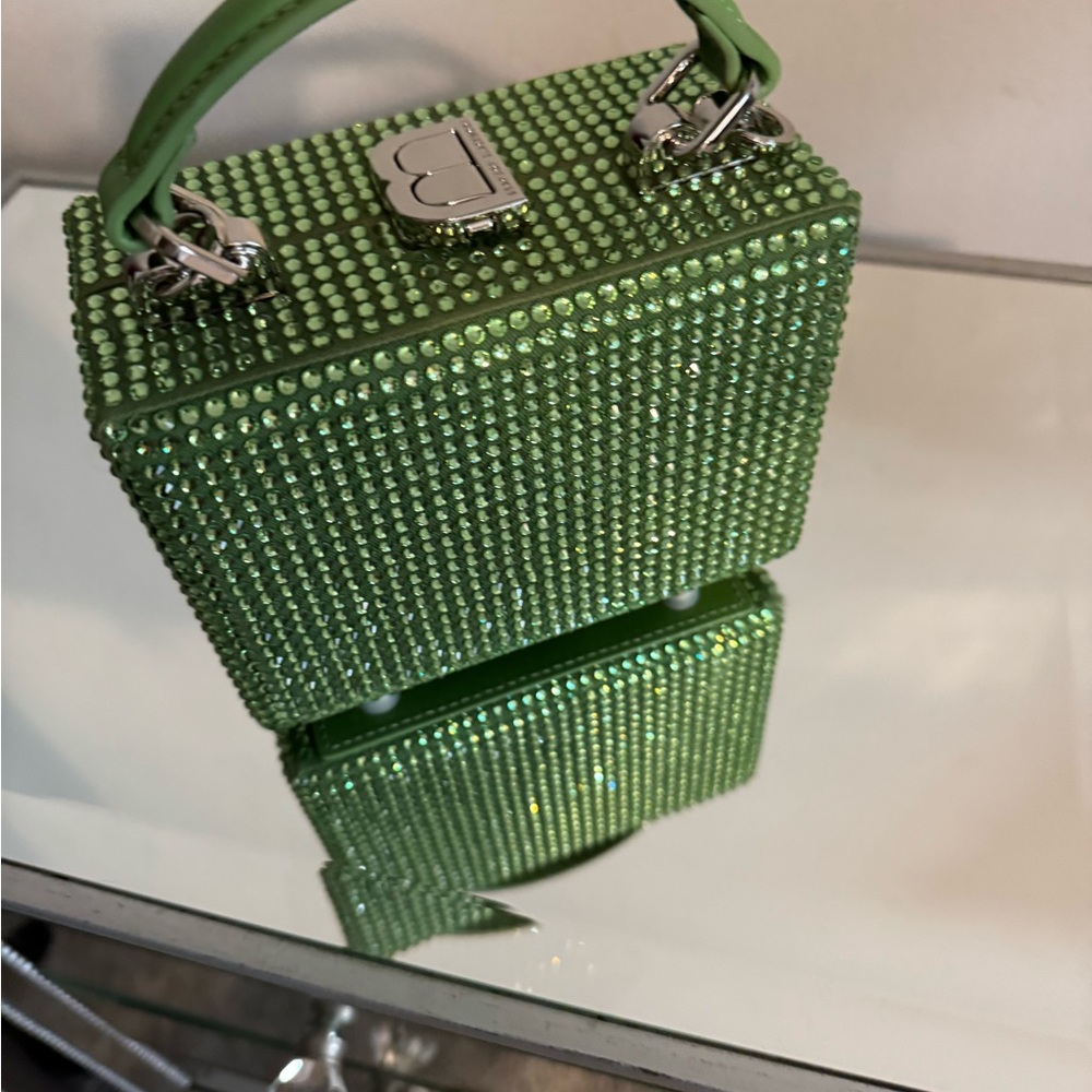 Brandon Blackwood Mini Kendrick Trunk Green  Peridot Crystal Bag - Picture 5 of 14